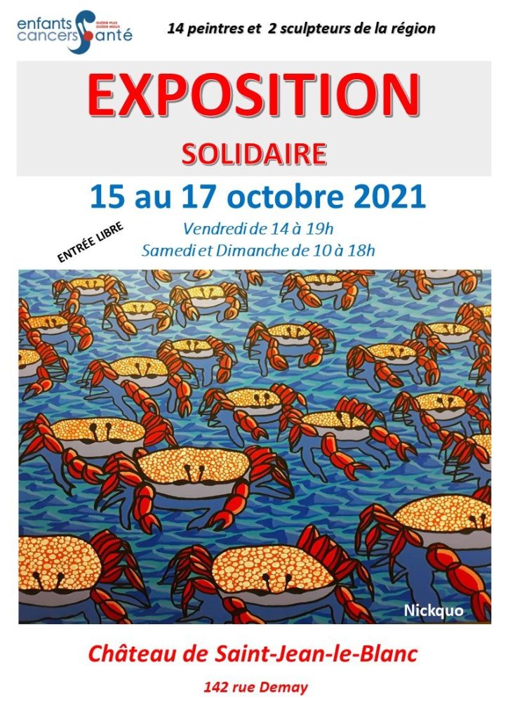 Expo solidaire les 15-16-17 octobre au château de Saint-Jean-le-Blanc