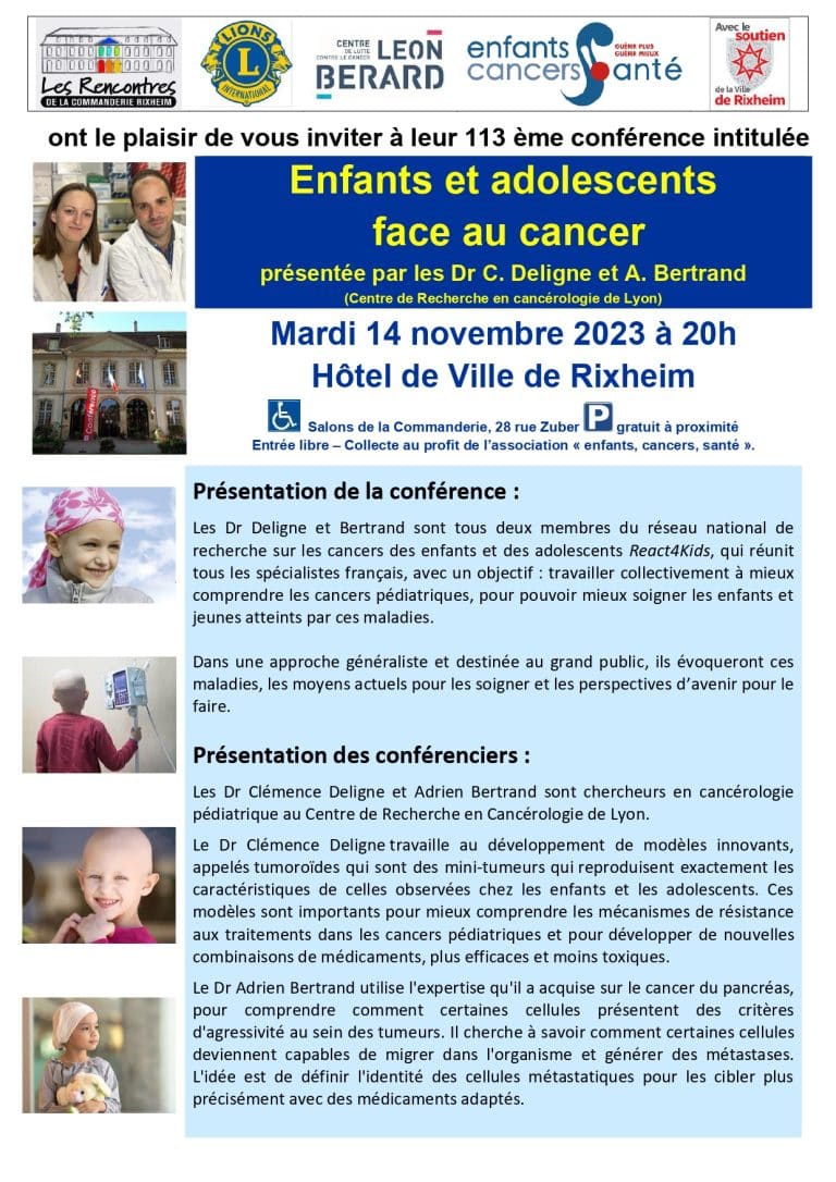Conference sur le Cancer de lEnfant a la Mairie de RIXHEIN en Alsace page 0001