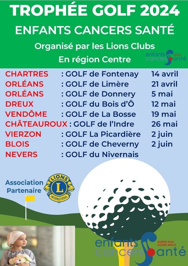 Trophee de golf Enfants Cancers Sante en region centre