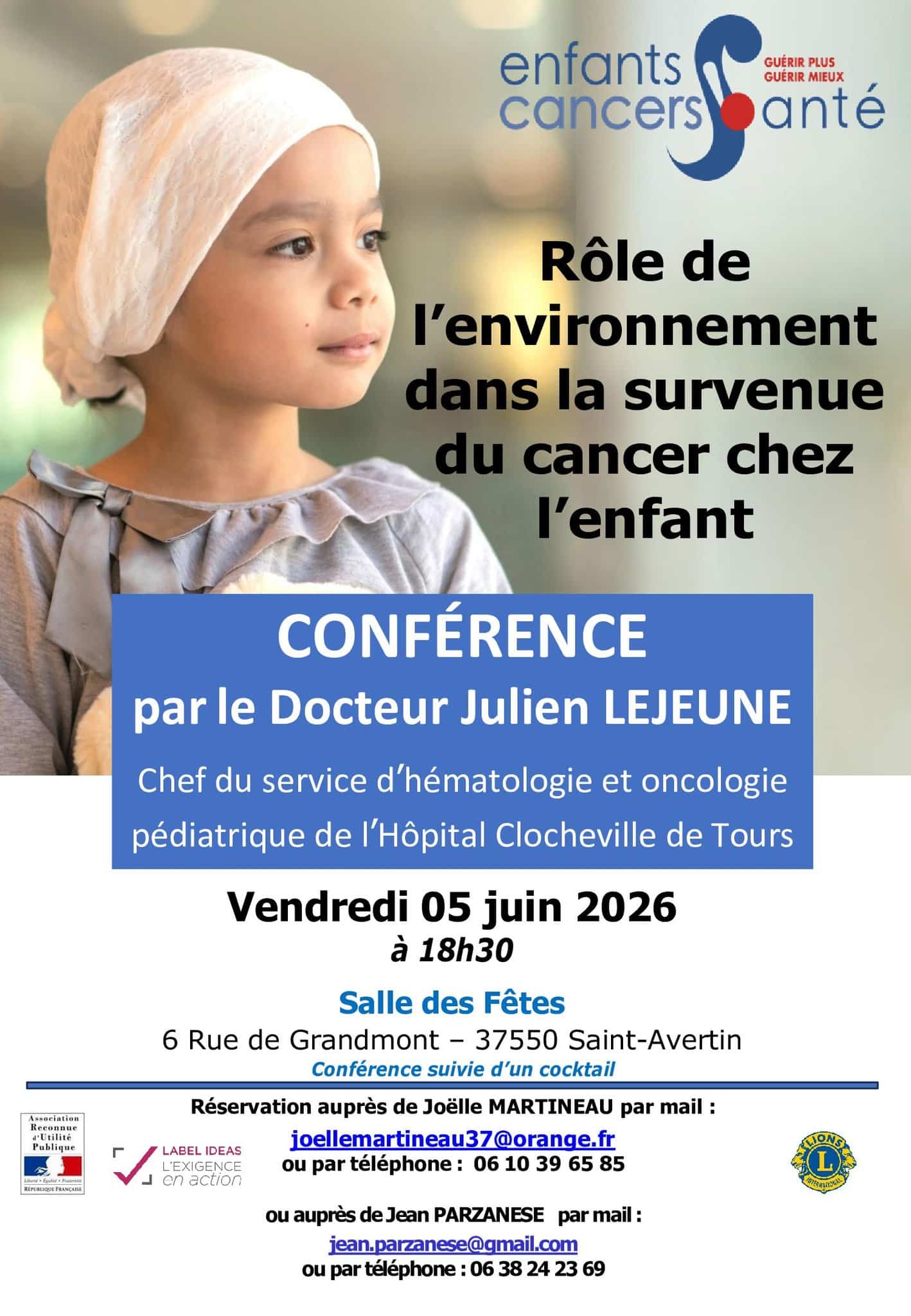 Conférence du docteur Julien Lejeune : Le rôle de l'environnement dans la survenue du cancer de l'enfant 1 6a0b563f066ca