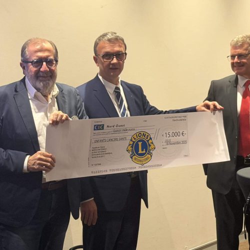 Un grand merci aux membres du Lions Club de Lille Faidherbe pour leur don de 15 000€